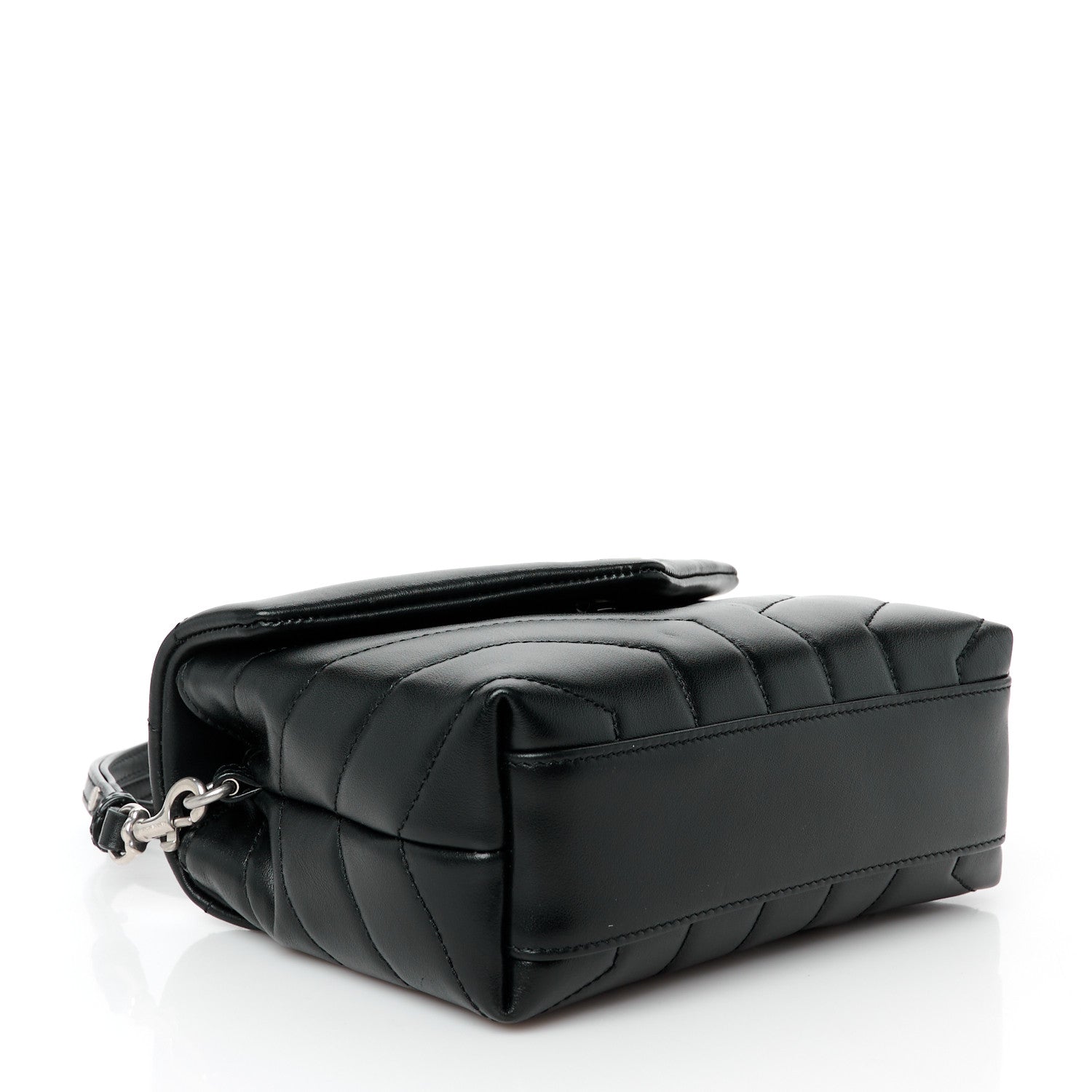Saint Laurent Calfskin Y Quilted Monogram Toy Loulou Crossbody Bag Black 4 of 12