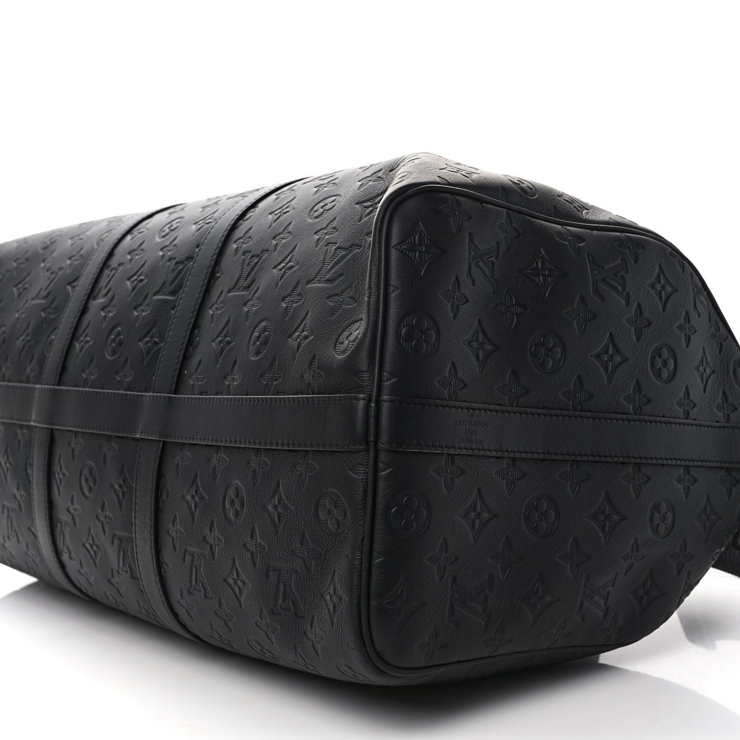 Calfskin Shadow Monogram Keepall Bandouliere 50 Black