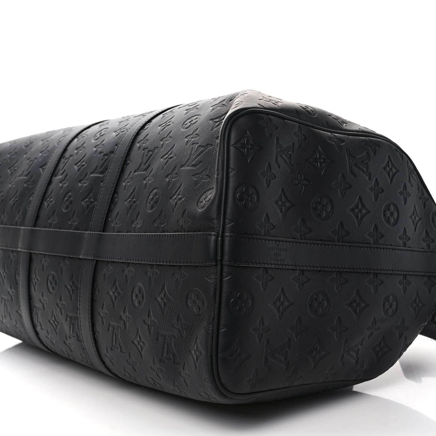 Louis Vuitton Calfskin Shadow Monogram Keepall Bandouliere 50 Black 8 of 10