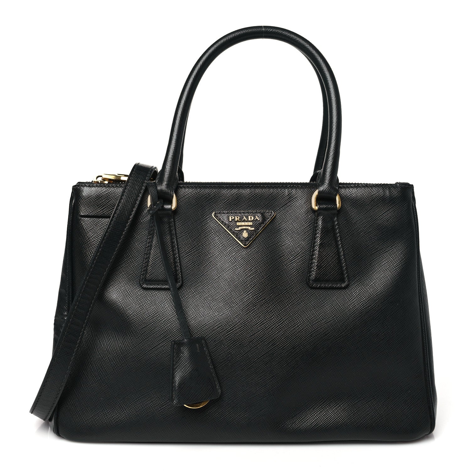 Prada Saffiano Small Galleria Double Zip Tote Black 1 of 15