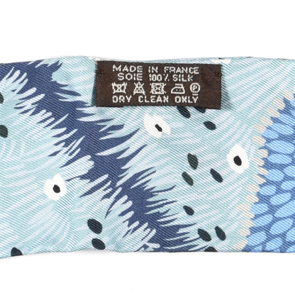 Hermes Silk Dans un Jardin Anglais Twilly Ciel Marine Brun 4 of 4