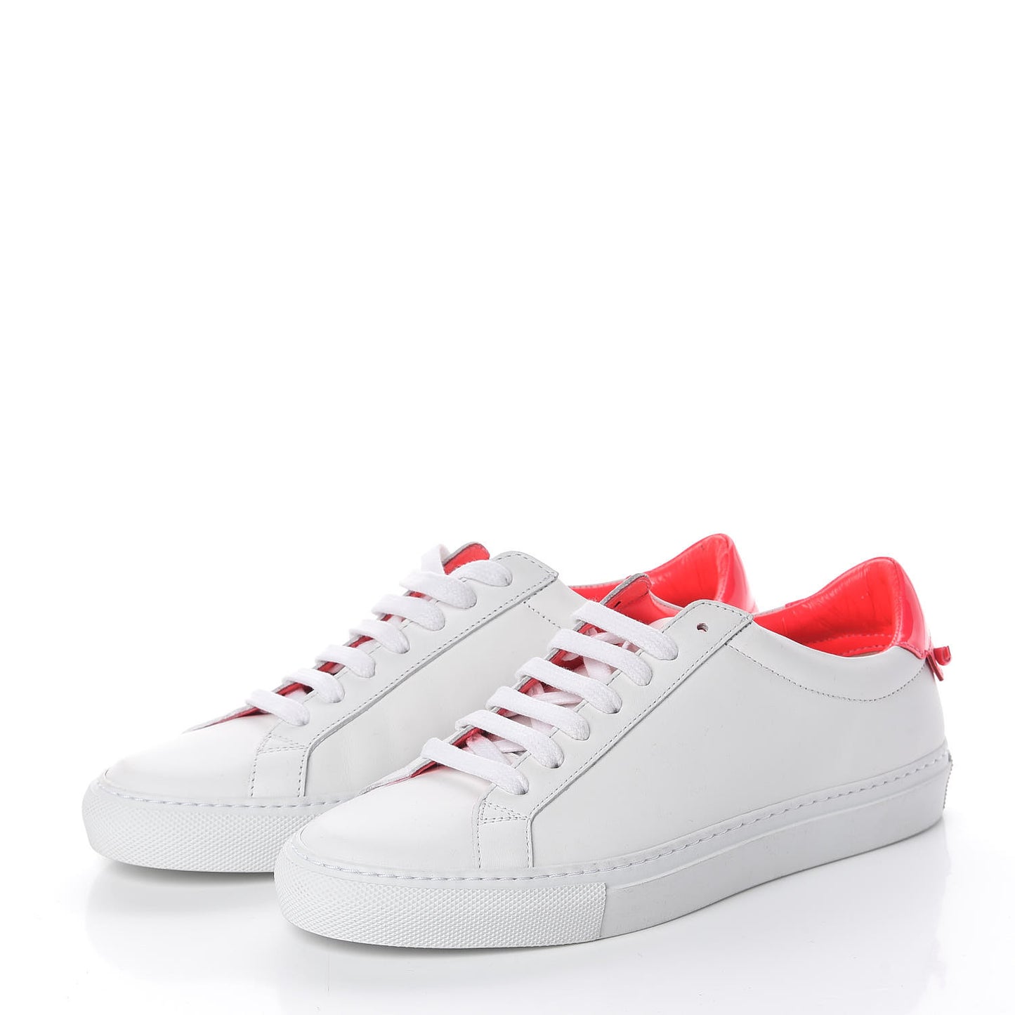 Calfskin Patent Womens Urban Street Sneakers 37 White Neon Pink