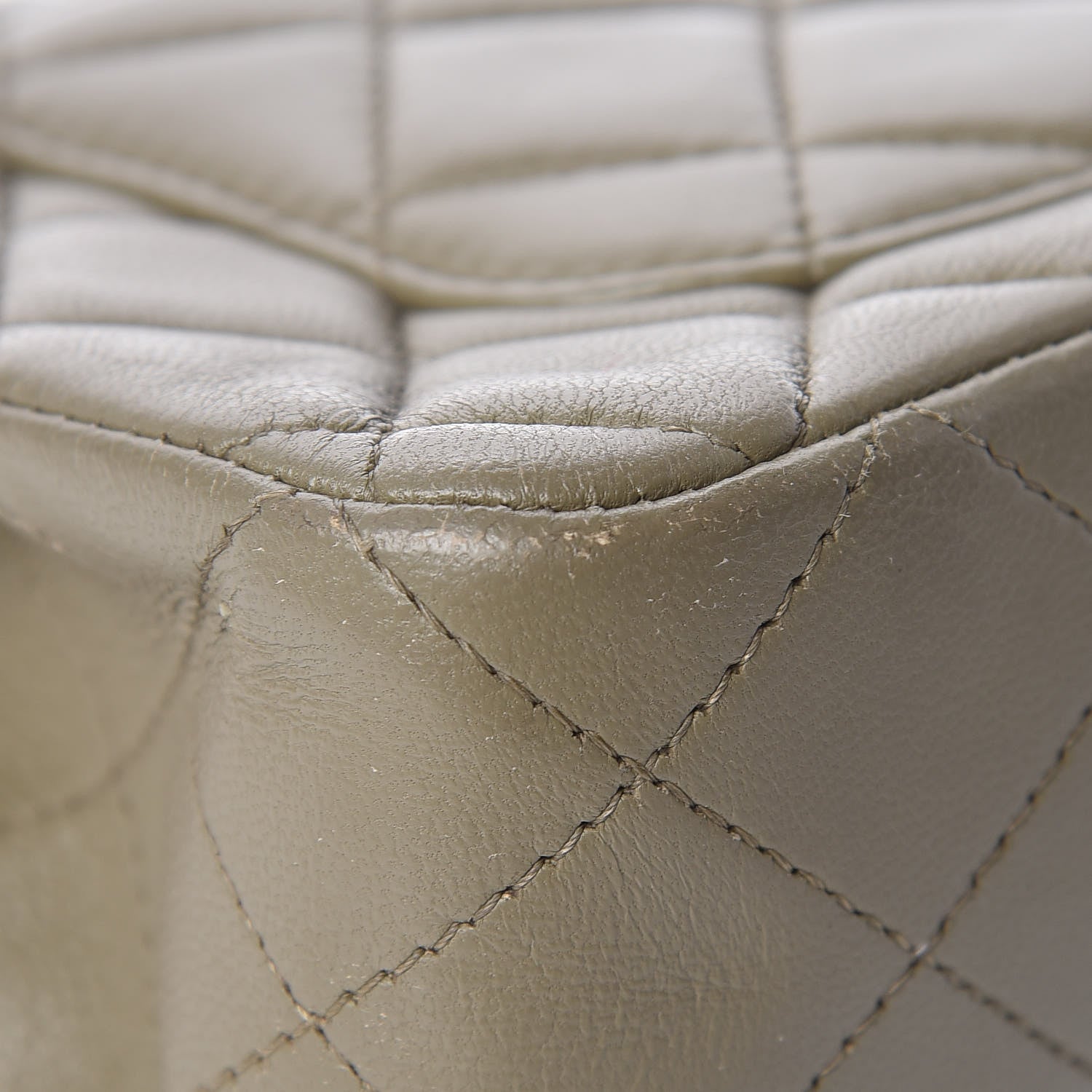 Chanel Lambskin Quilted Mini Rectangular Flap Khaki 13 of 16