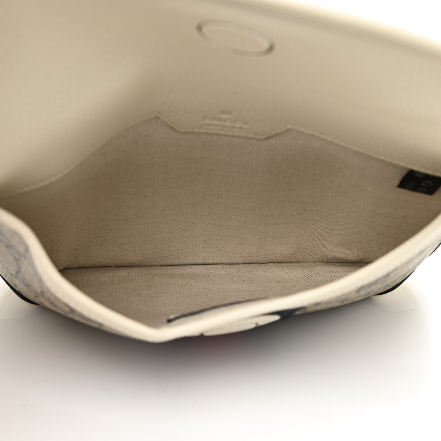 GG Supreme Monogram Textured Calfskin Web Small Ophidia Belt Bag 120 48 Beige Ebony Mystic White