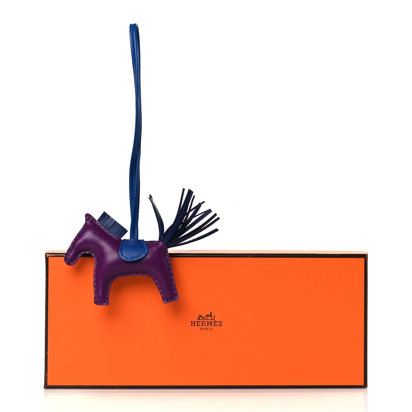 Milo Lambskin Grigri Rodeo Horse Bag Charm PM Violet Bleu Saphir Bleu France