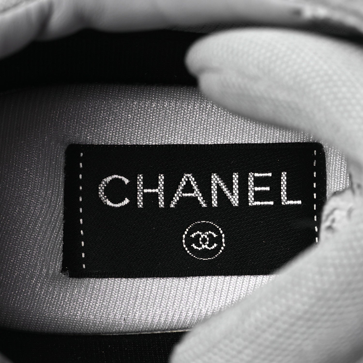 Chanel Fabric Suede Calfskin CC Sneakers 40 Dark Grey Grey 9 of 11