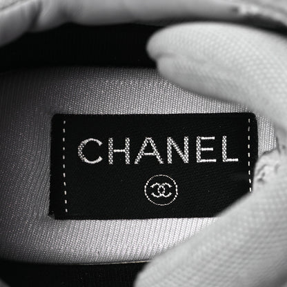 Chanel Fabric Suede Calfskin CC Sneakers 40 Dark Grey Grey 9 of 11