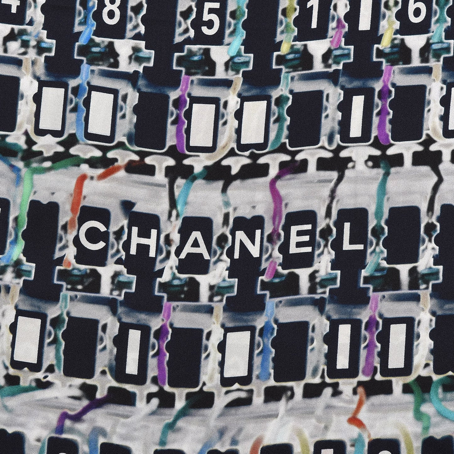 Silk Circuit Board Data Scarf Multicolor