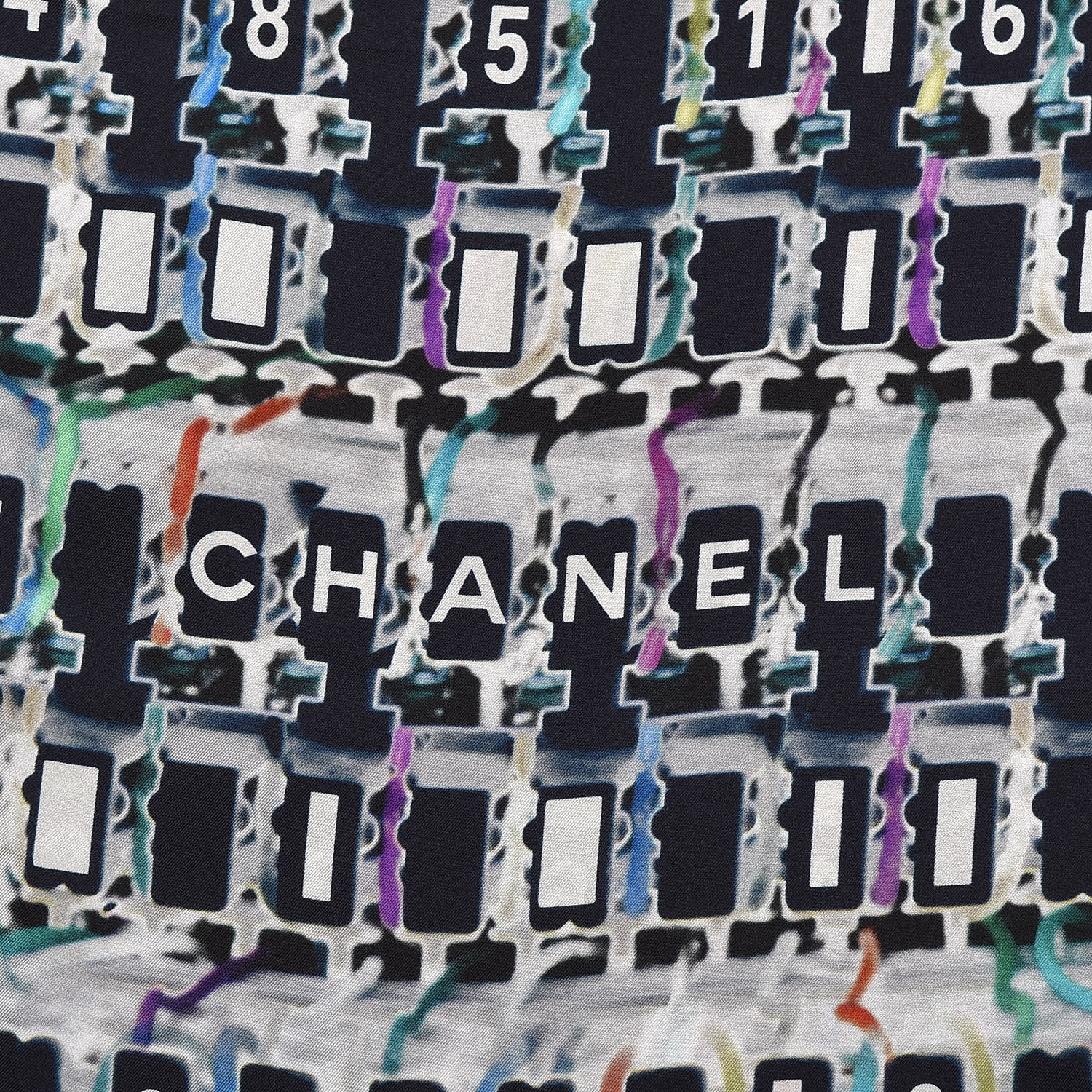 Chanel Silk Circuit Board Data Scarf Multicolor 4 of 6