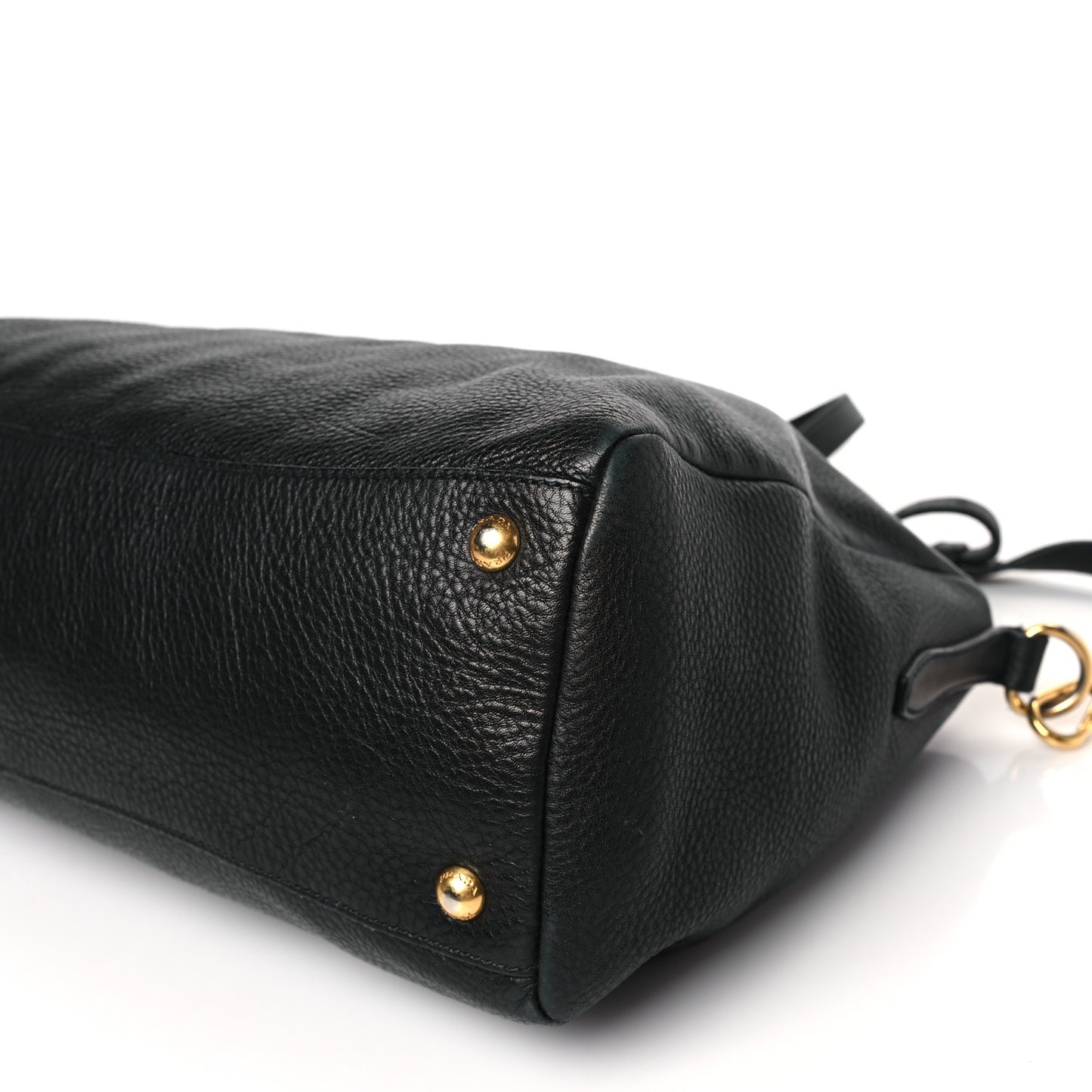 Vitello Daino Top Handle Zip Tote Black