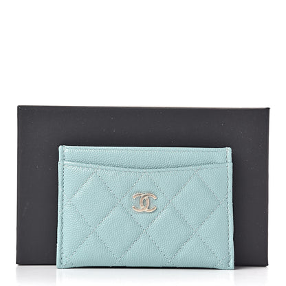 Chanel Caviar Quilted Card Holder Light Blue 9 of 9