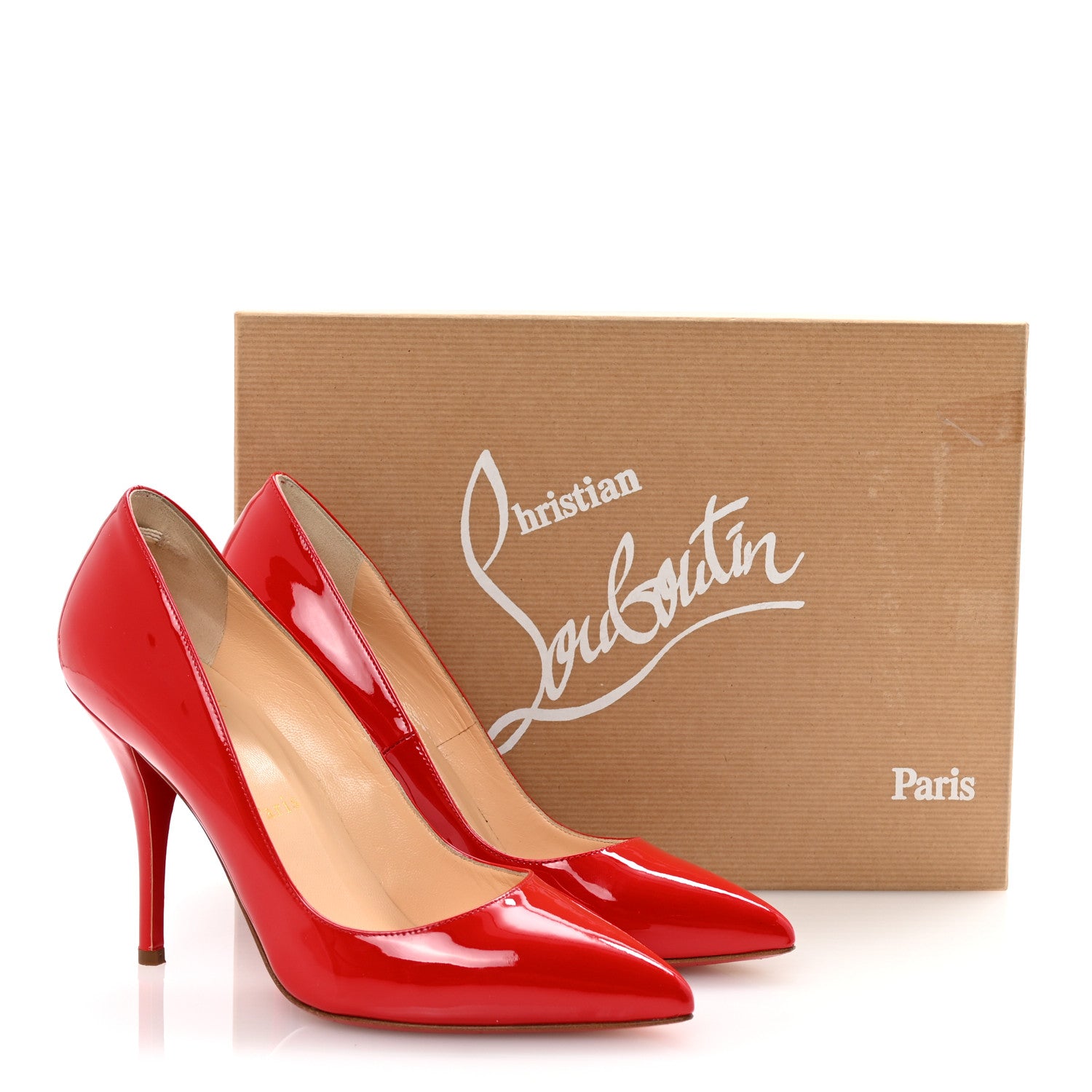 Christian Louboutin Patent Batignolles 100 Pumps 36 Rouge Lipstick