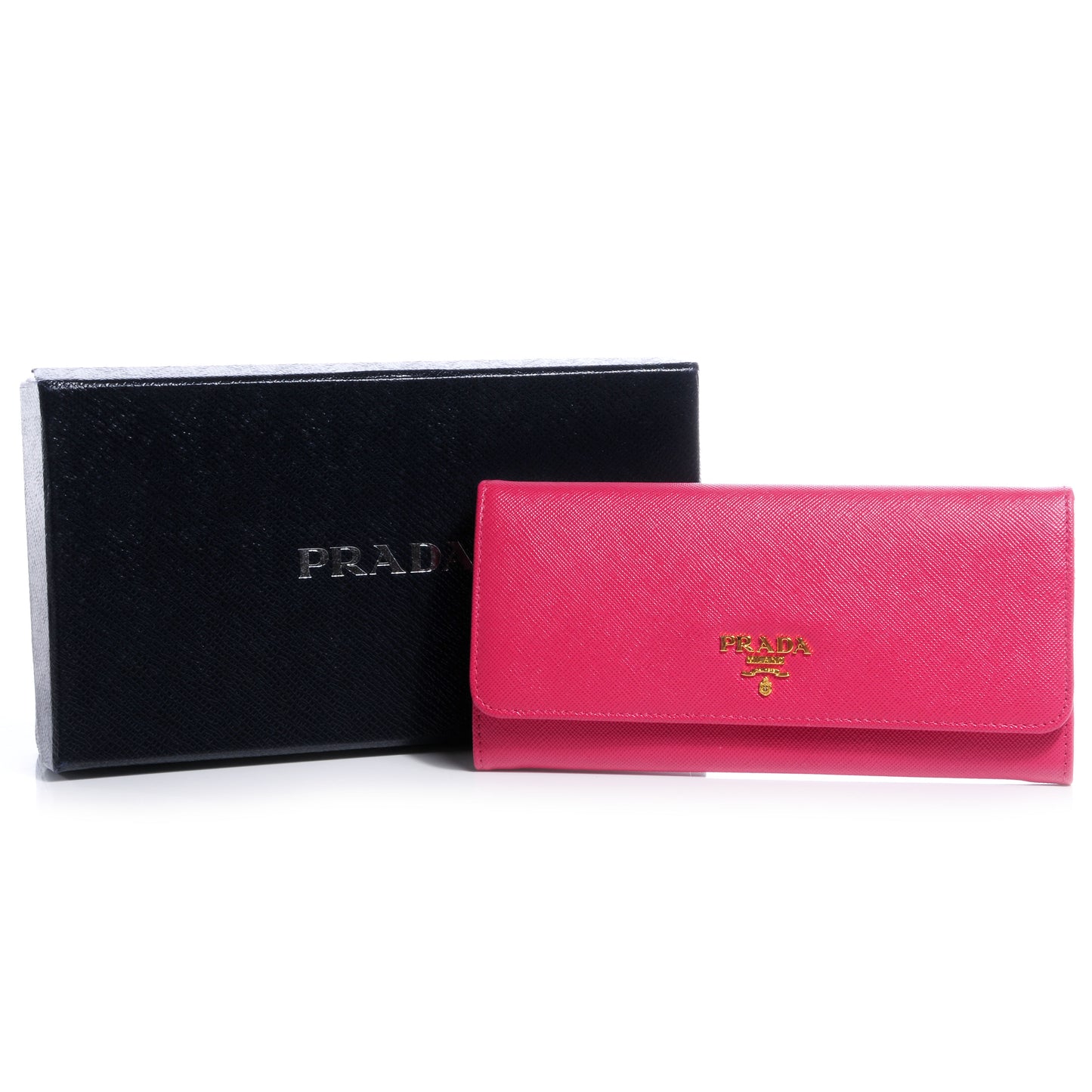 Saffiano Metal Continental Flap Wallet Peonia