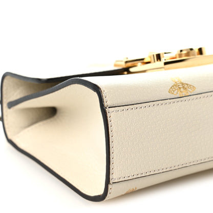 Gucci Grained Calfskin Bee Star Small Padlock Shoulder Bag White 9 of 10