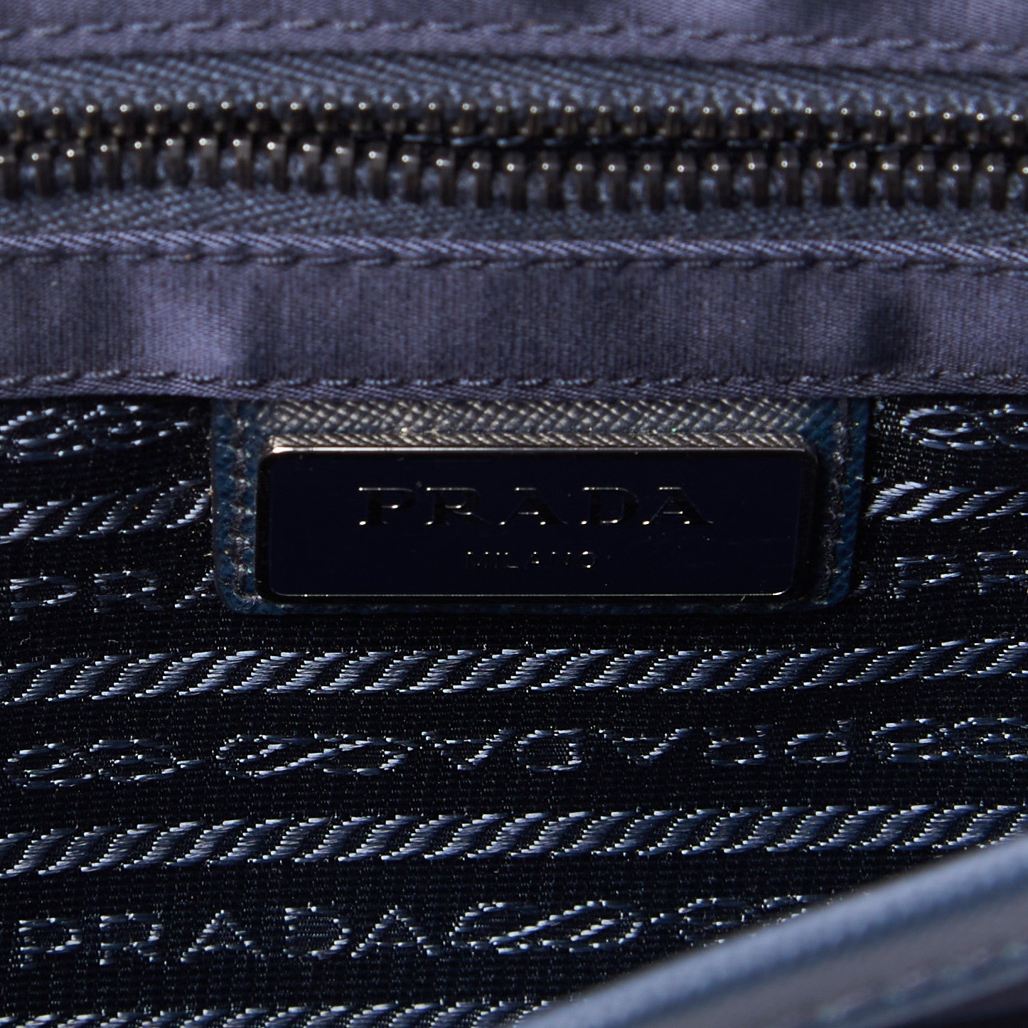 Prada Tessuto Nylon Saffiano Logo Messenger Bag Baltico 8 of 9
