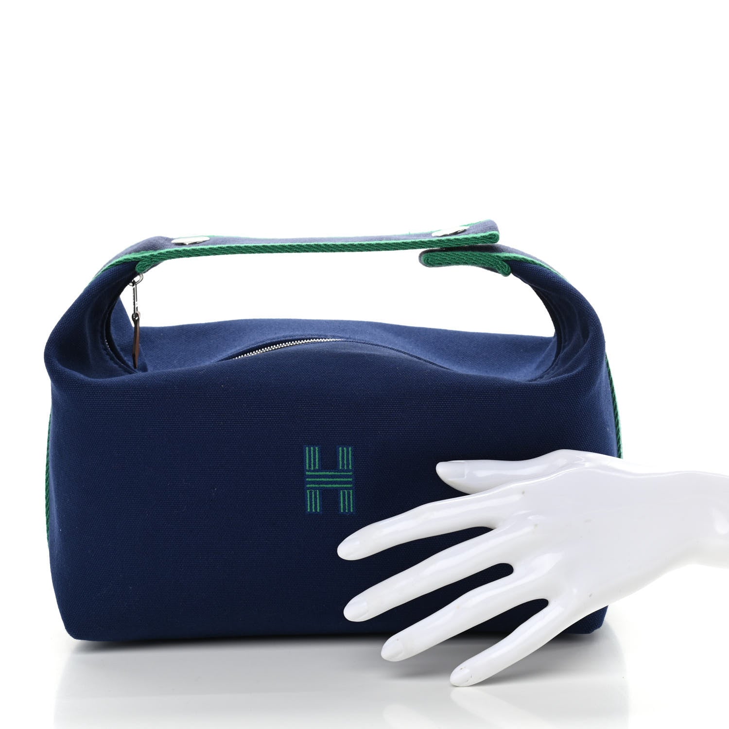Hermes Canvas Large Bride-A-Brac Pouch Marine 2 of 10