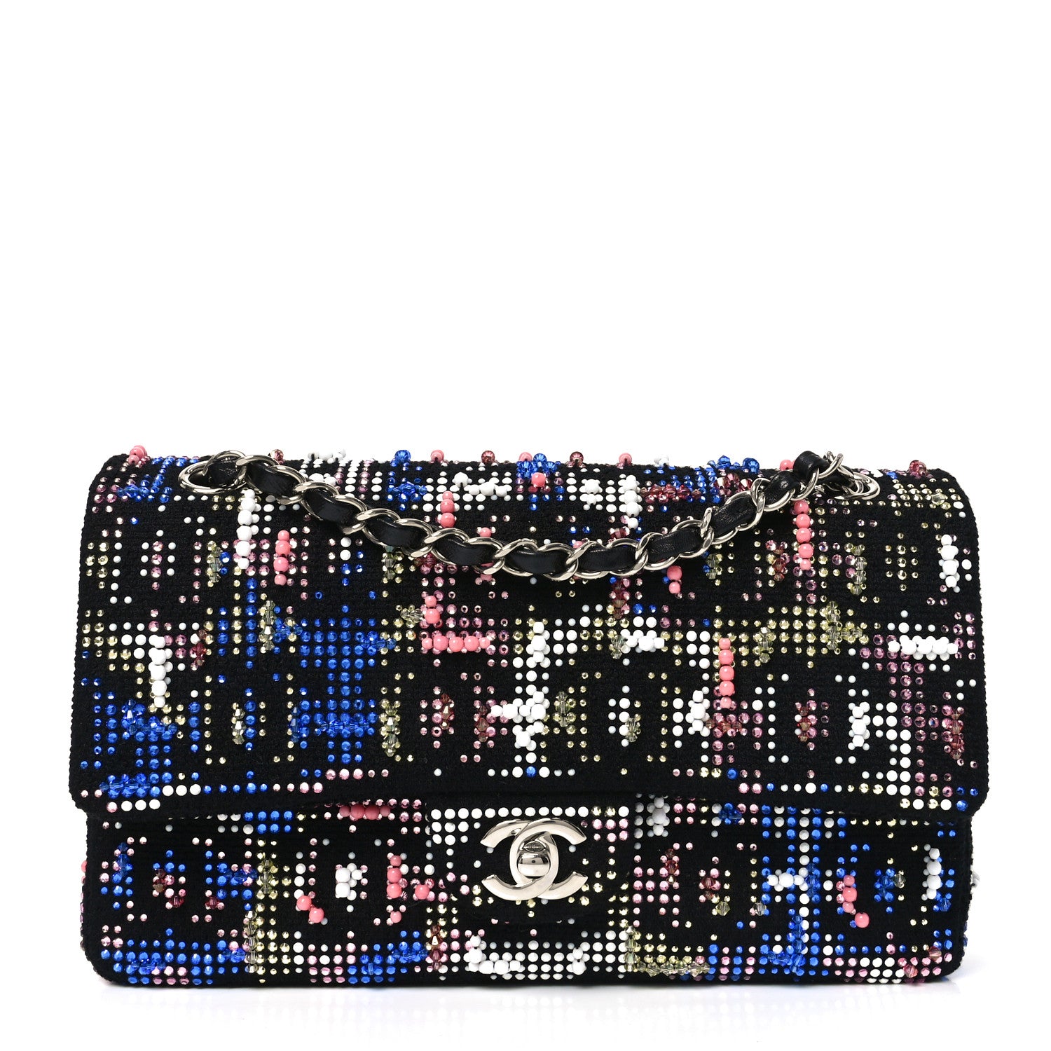 Chanel Crystal Tweed CC Medium Double Flap Black 1 of 10