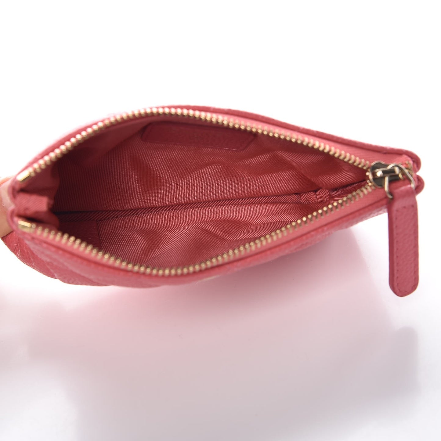 Caviar Quilted Small Cosmetic Case Pink
