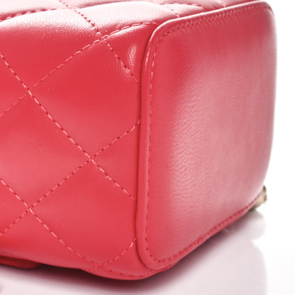 Chanel Lambskin Quilted Pearl Crush Mini Vanity Case With Chain Red 9 of 11