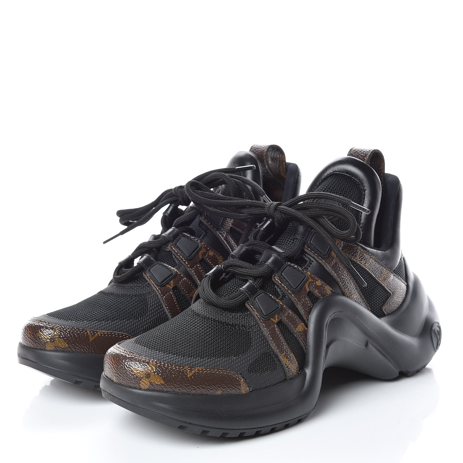 Louis Vuitton Calfskin Patent Monogram LV Archlight Sneakers 37 Black 3 of 9