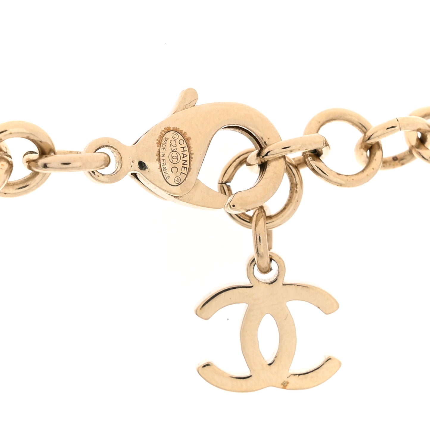 Crystal CC Heart Chain Choker Necklace Gold