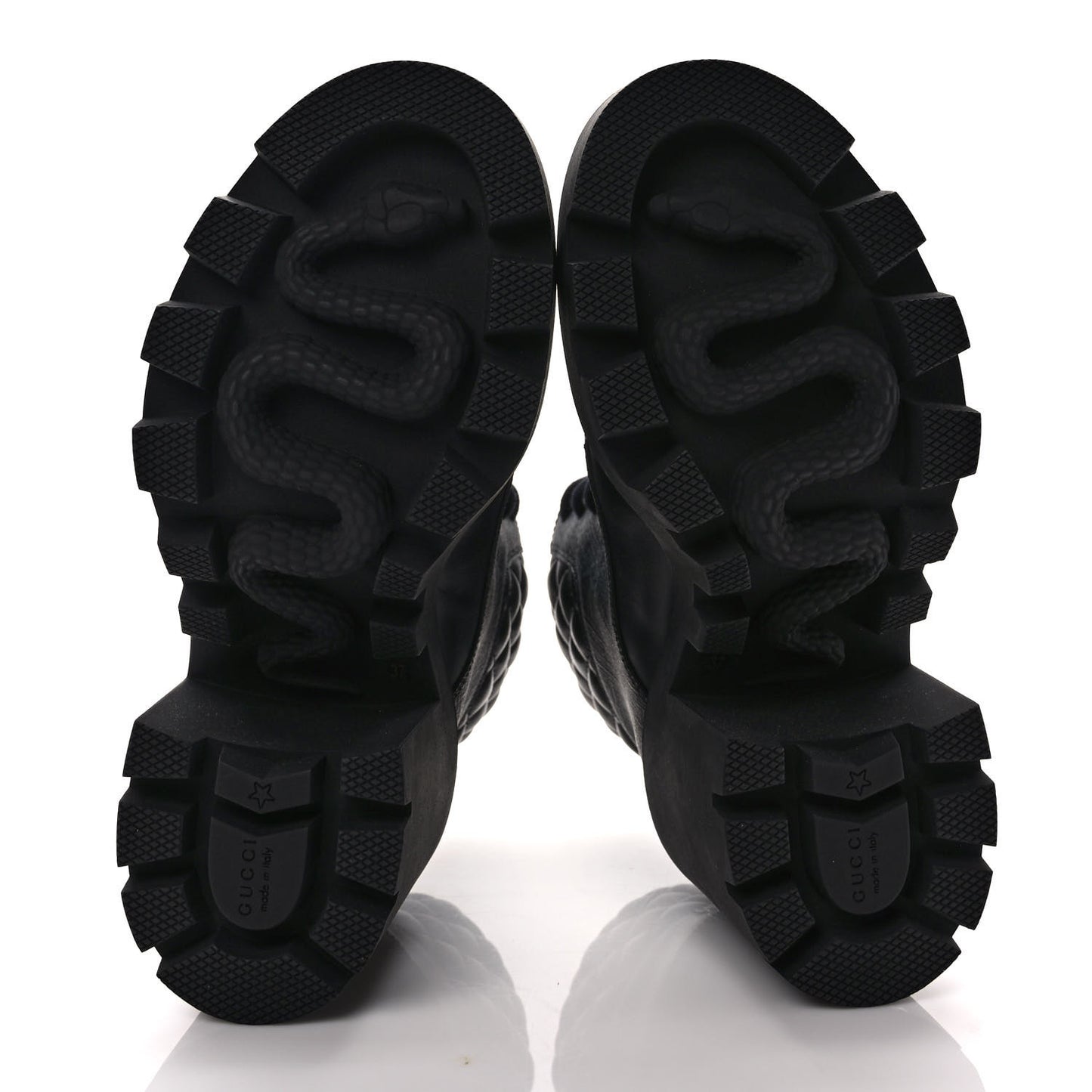 Apollo Calfskin GG Supreme Nappa Samoa Quilted Lace Up Ankle Boots 37 Black