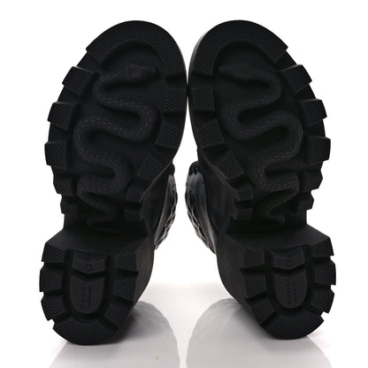 Gucci Apollo Calfskin GG Supreme Nappa Samoa Quilted Lace Up Ankle Boots 37 Black 5 of 9
