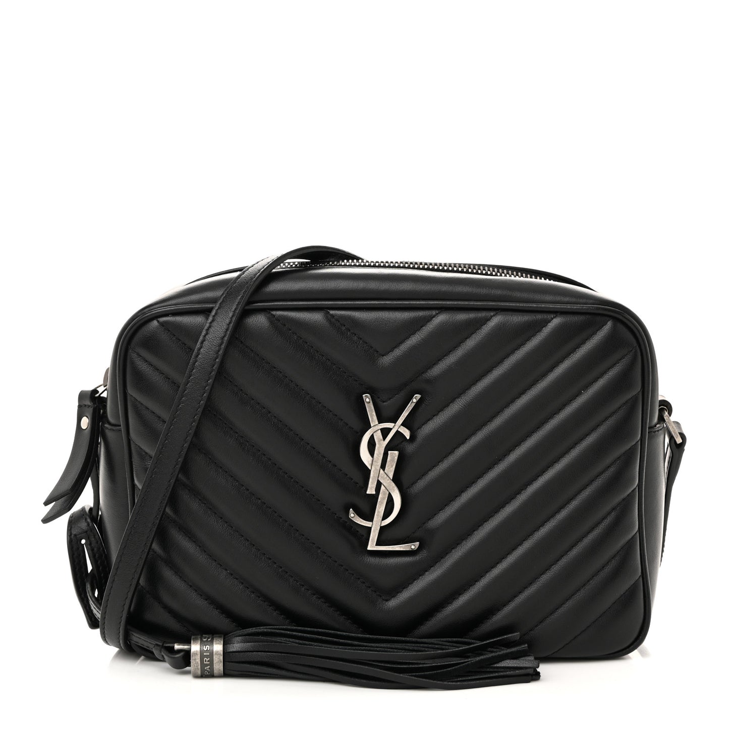 Calfskin Matelasse Monogram Lou Camera Bag Black