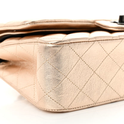Chanel Metallic Lambskin Quilted Medium Double Flap Gold Black 9 of 12