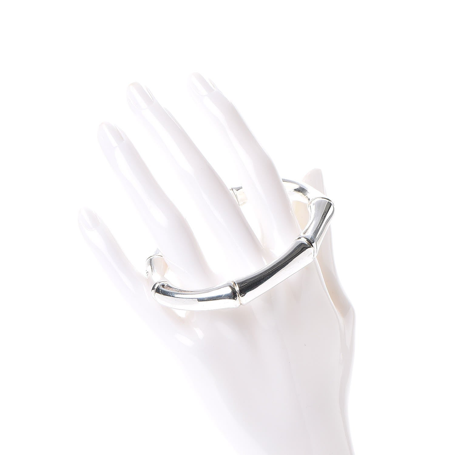 Gucci Sterling Silver Bamboo Cuff Bracelet 18 2 of 8