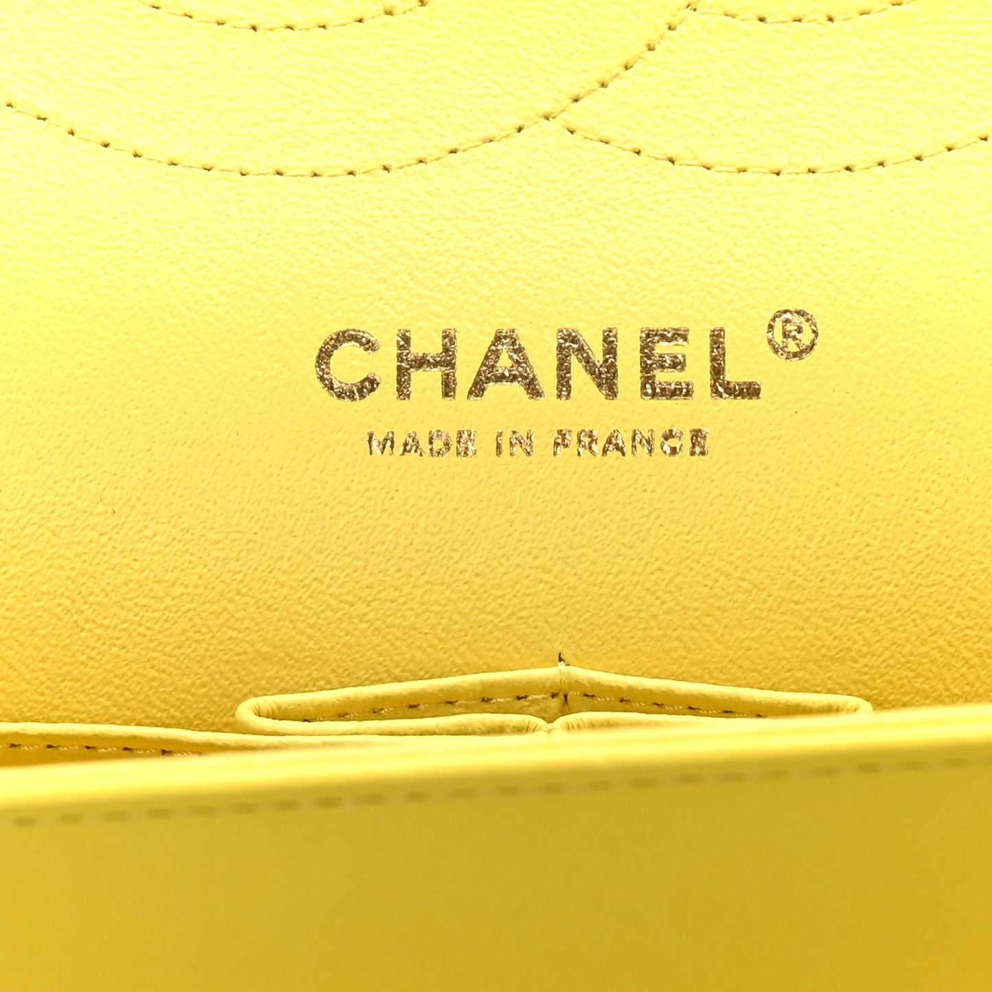 Lambskin Quilted Jumbo Double Flap Yellow