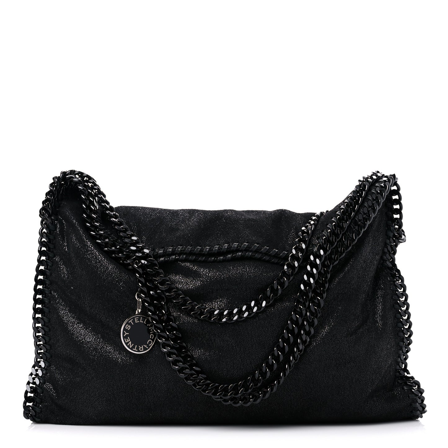 Shaggy Deer Mini Falabella Fold Over Tote Black