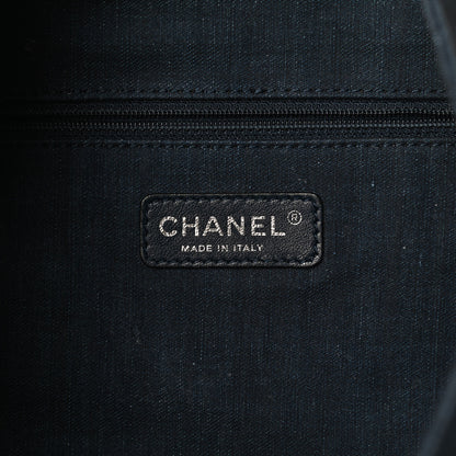 Chanel Denim Medallion Quilted Drawstring Bag Blue 6 of 14