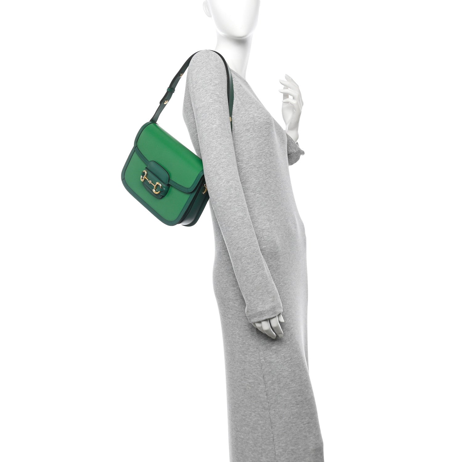 Gucci Azalea Calfskin Horsebit 1955 Shoulder Bag New Shamarock Emerald 2 of 13