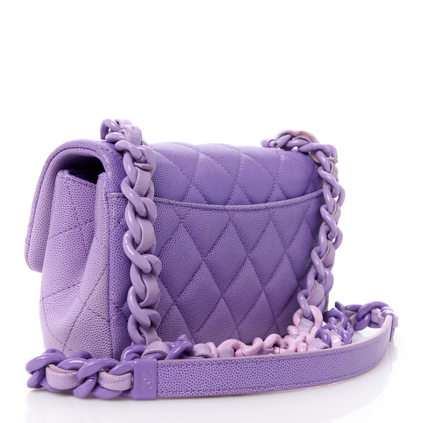 Shaded Caviar Quilted My Everything Small Flap Purple Light Purple