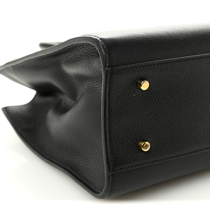 Versace Grainy Calfskin Large Virtus Top Handle Tote Black 8 of 9