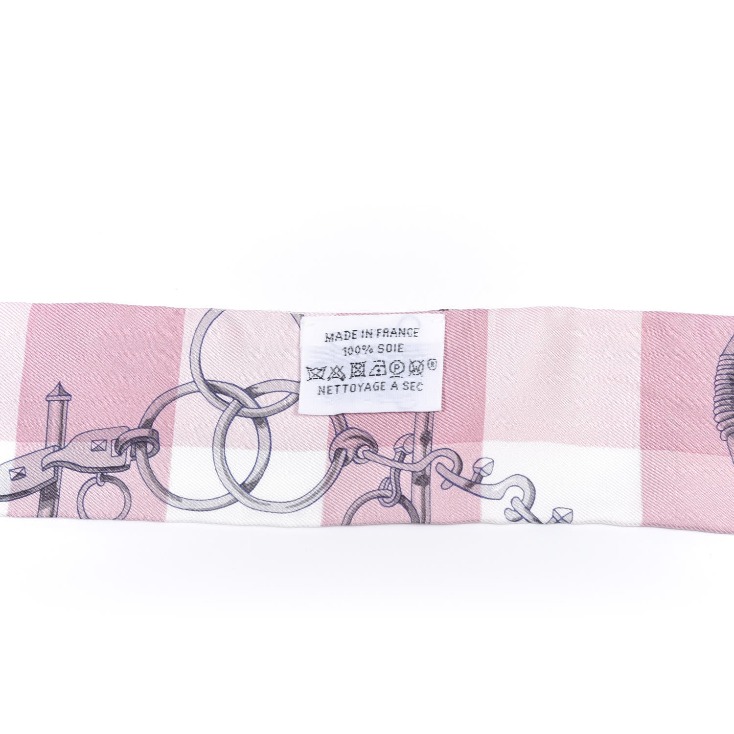 Hermes Silk Mors Et Gourmettes Vichy Twilly Parme Mauve White 2 of 5
