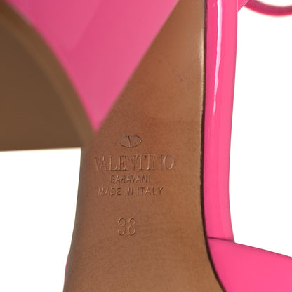 Valentino Garavani Patent One Stud Ankle Strap 90mm Block Heel Pumps 38 Feminine Pink 6 of 8