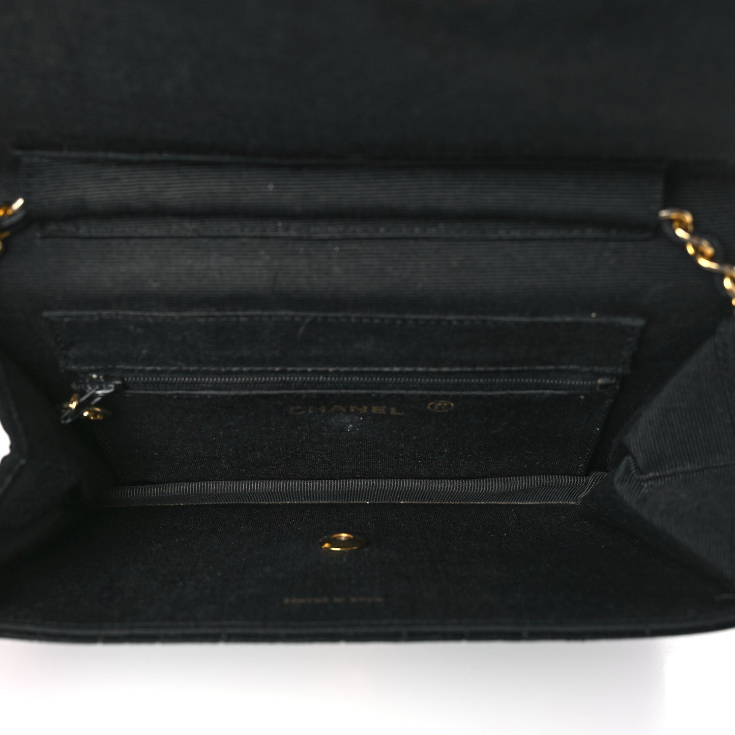 Velvet Vertical Horizontal Quilt Single Flap Black