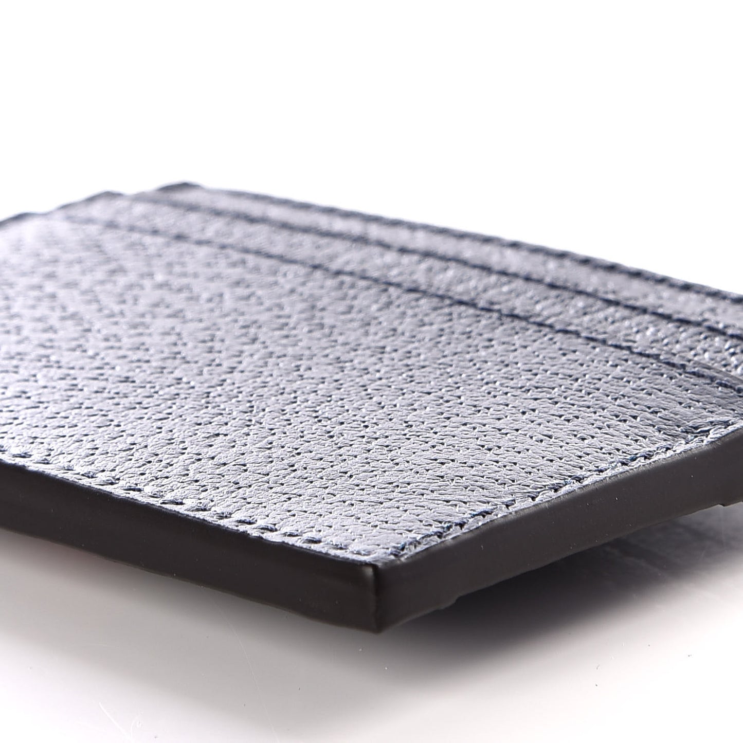 Textured Calfskin Ophidia Card Holder Blue Agata