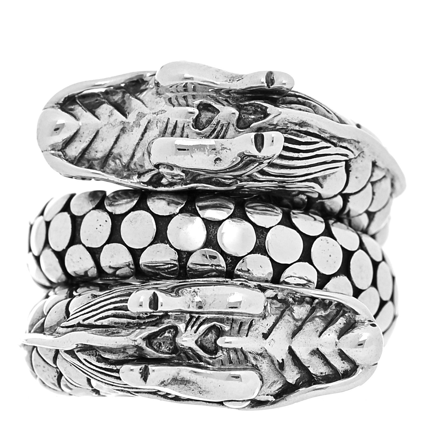 John Hardy Sterling Silver Legends Naga Dragon Coil Ring 53 6.25 1 of 5