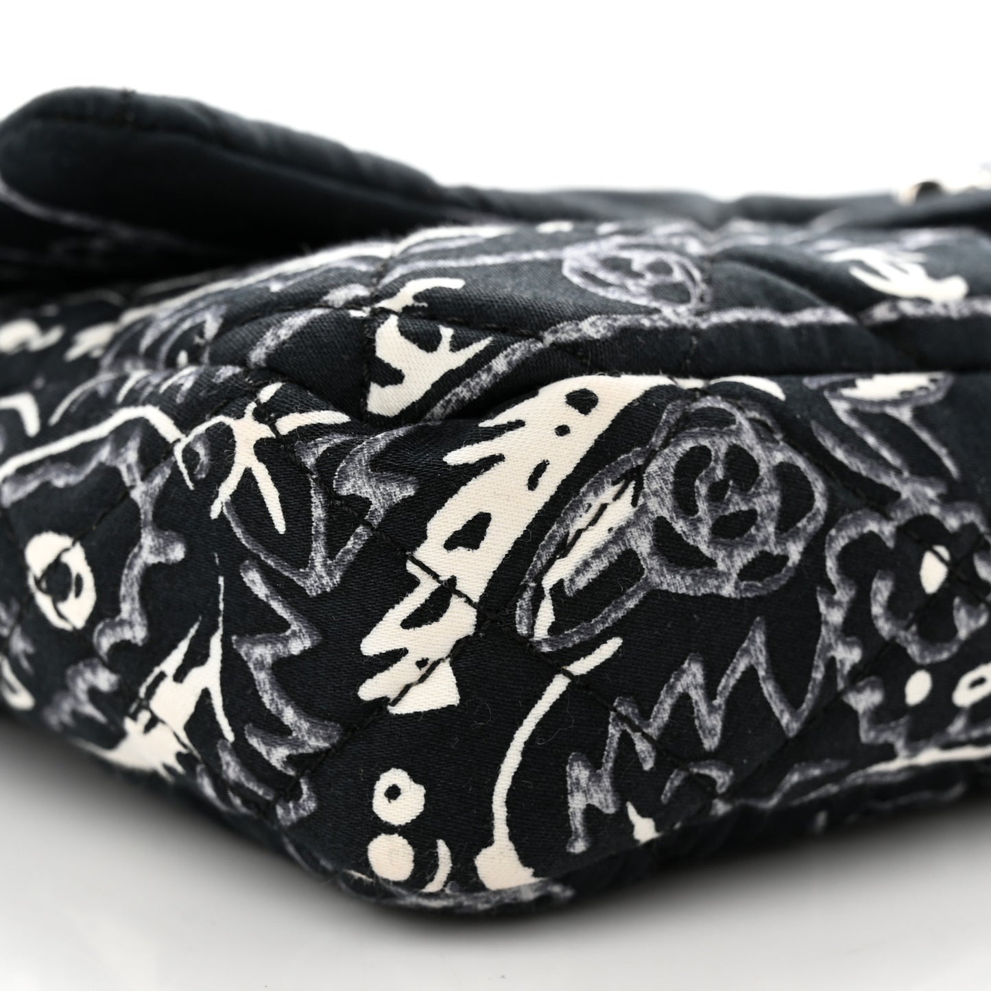 Cotton Quilted Small Bandana Single Flap Black