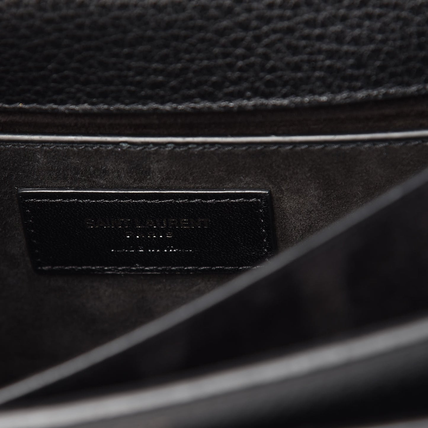 Grained Calfskin Medium Monogram Sunset Satchel Black