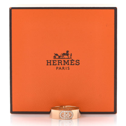 Hermes 18K Rose Gold Diamond PM H D'Ancre Ring 52 6 5 of 5