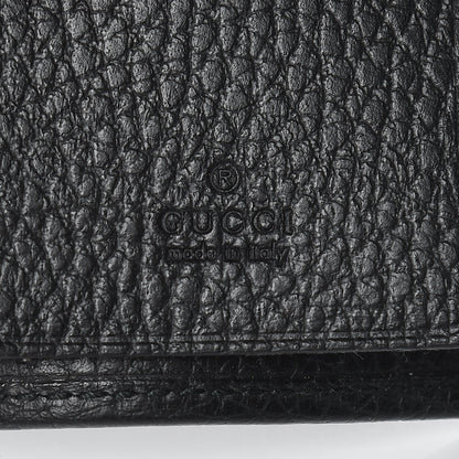 Gucci Pebbled Calfskin Butterfly 6 Key Holder Case Black 6 of 8