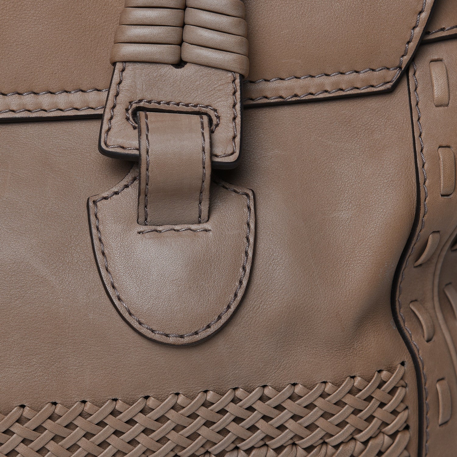 Gucci Calfskin Handmade Large Top Handle Bag Taupe 11 of 24