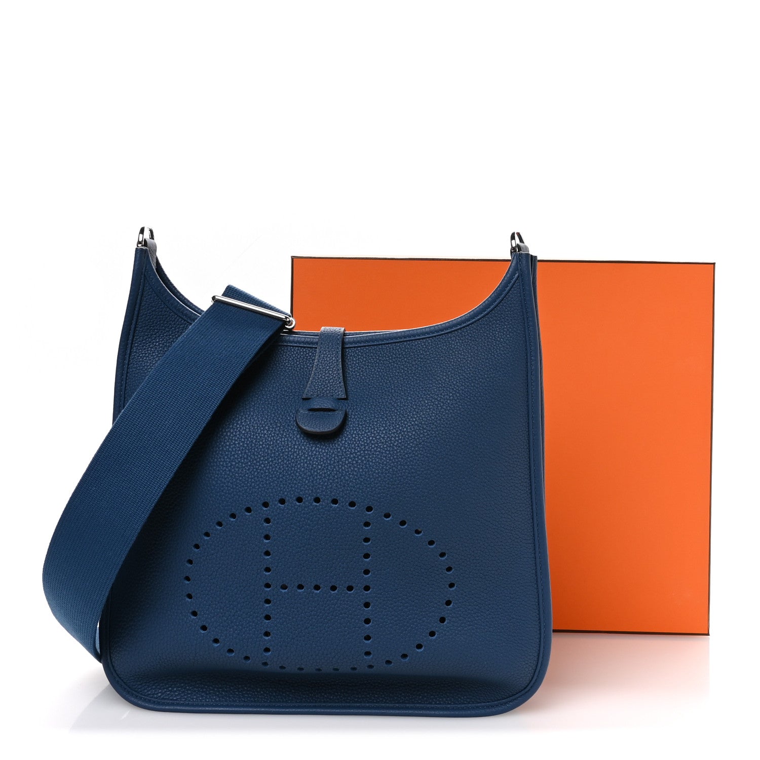 Hermes Taurillon Clemence Evelyne III PM Deep Blue 11 of 11