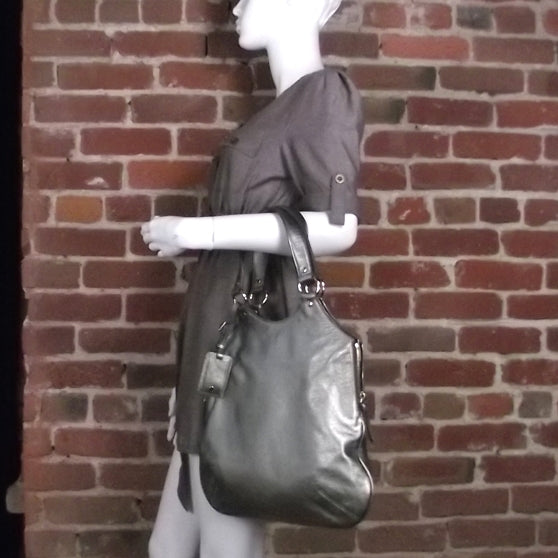 Leather Tribute Tote Pewter