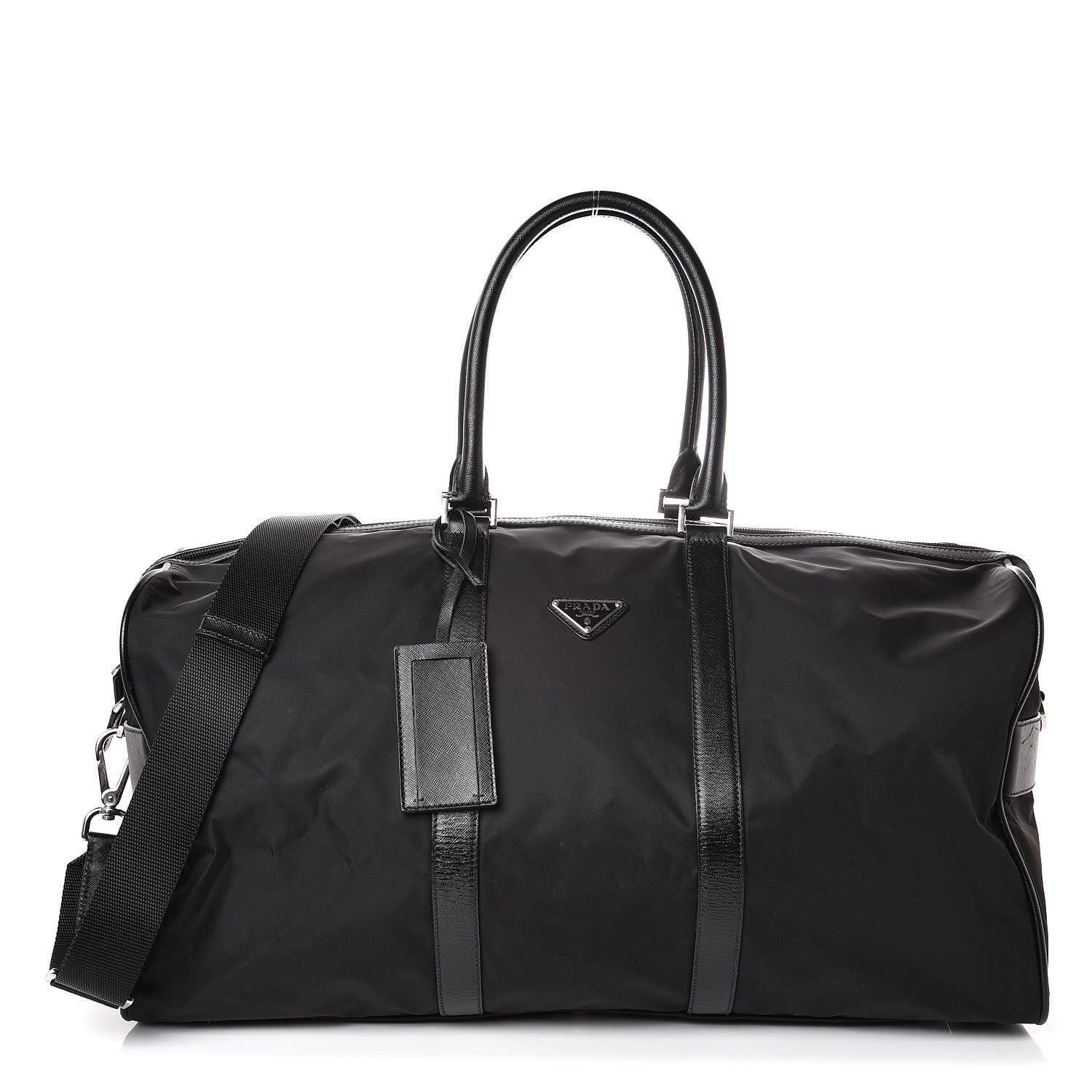 Prada Tessuto Nylon Saffiano Viaggio Duffle Black 1 of 6
