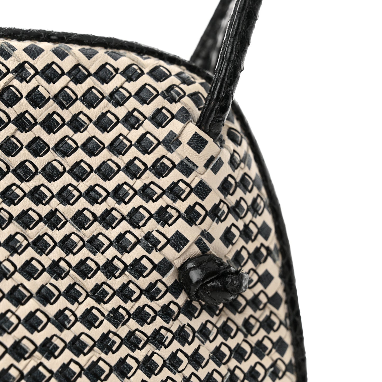 Nappa Ayers Cravaterria Intrecciato Nodini Bag Off White Black